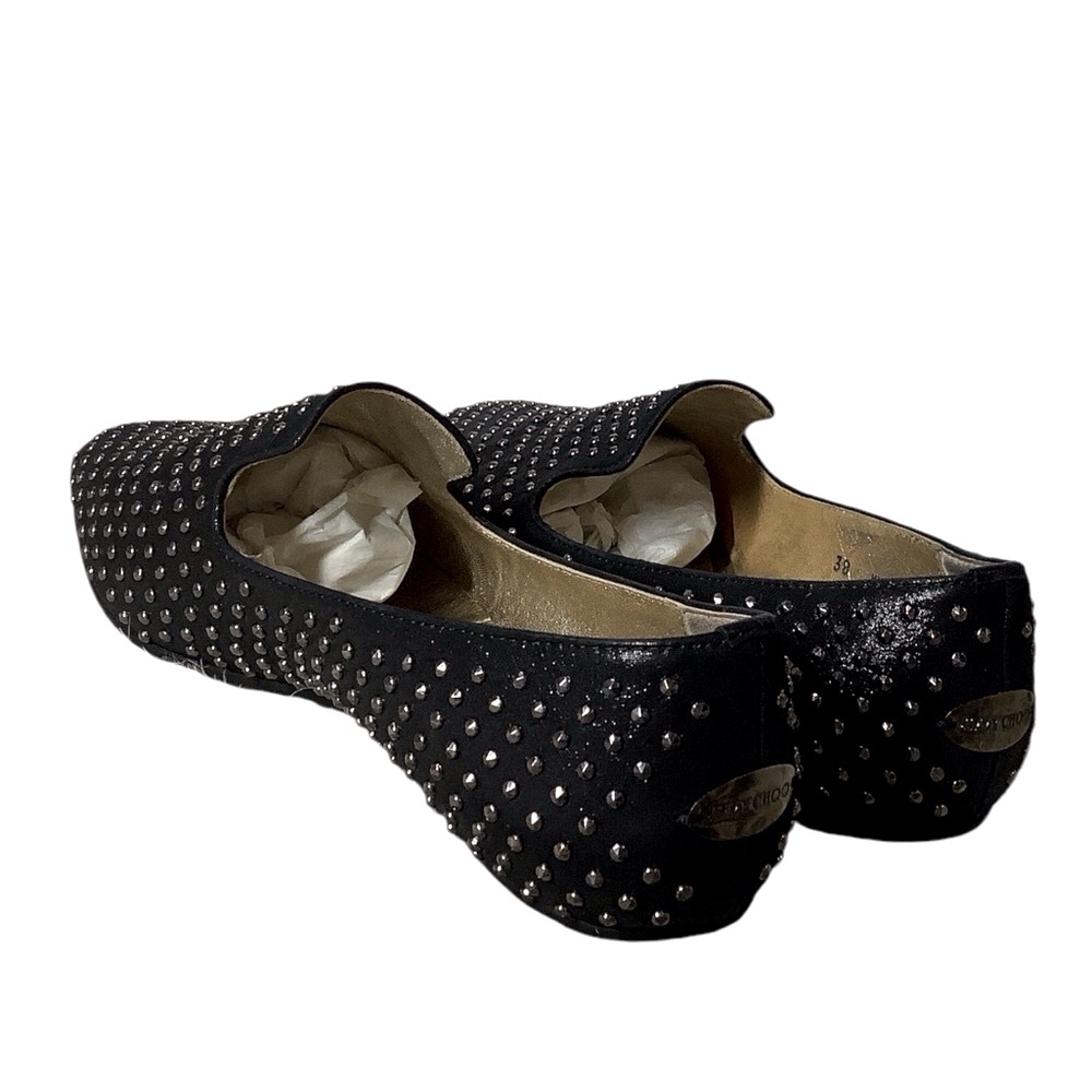 JIMMY CHOO Women’s Wheel Studded Suede Smoking Slipper Shoes Size 8.5 - Picture 4 of 9